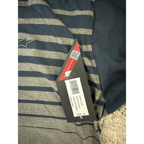 Alpinestars Zip Up Hoodie Long Sleeve Navy Size M New - Picture 5 of 7